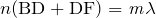 $$n(\rm{BD+DF})=\it{m\lambda}$$