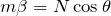Rendered by QuickLaTeX.com $$m\beta =N\cos \theta $$