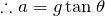 $$ \therefore a=g\tan\theta$$