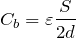 Rendered by QuickLaTeX.com $$C_b = \varepsilon \frac{S}{2d}$$