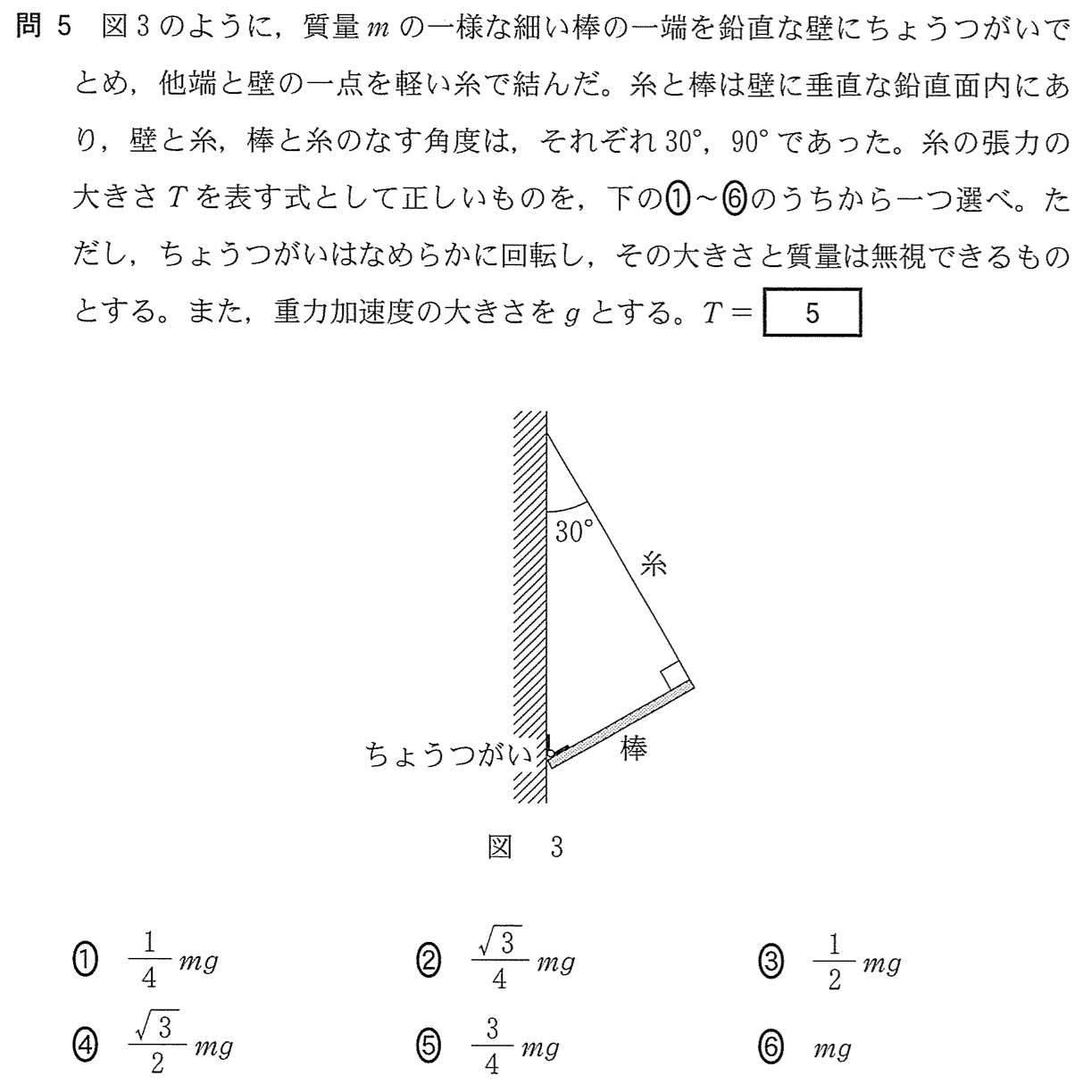 センター15物理第１問 問５ モーメントのつり合い 理科が好き Com