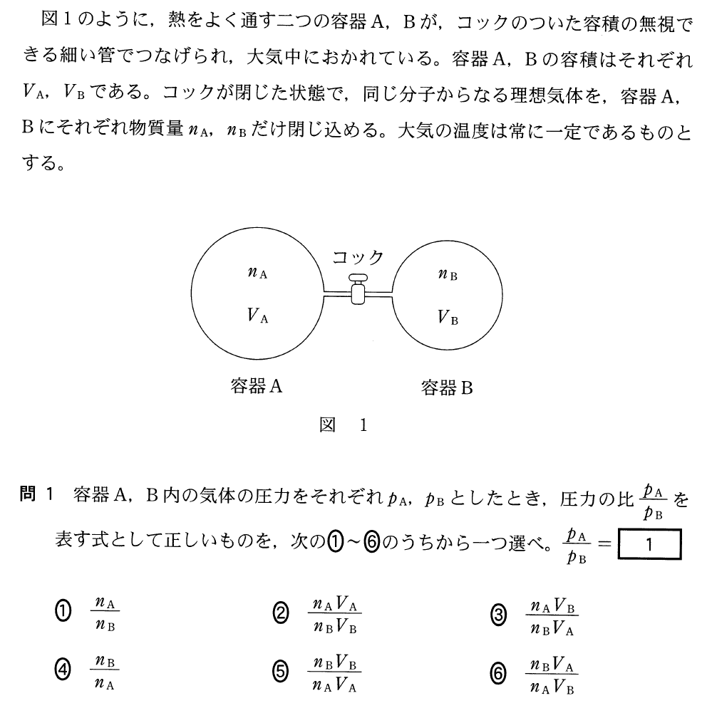 センター16物理第５問 理想気体の状態方程式 理科が好き Com