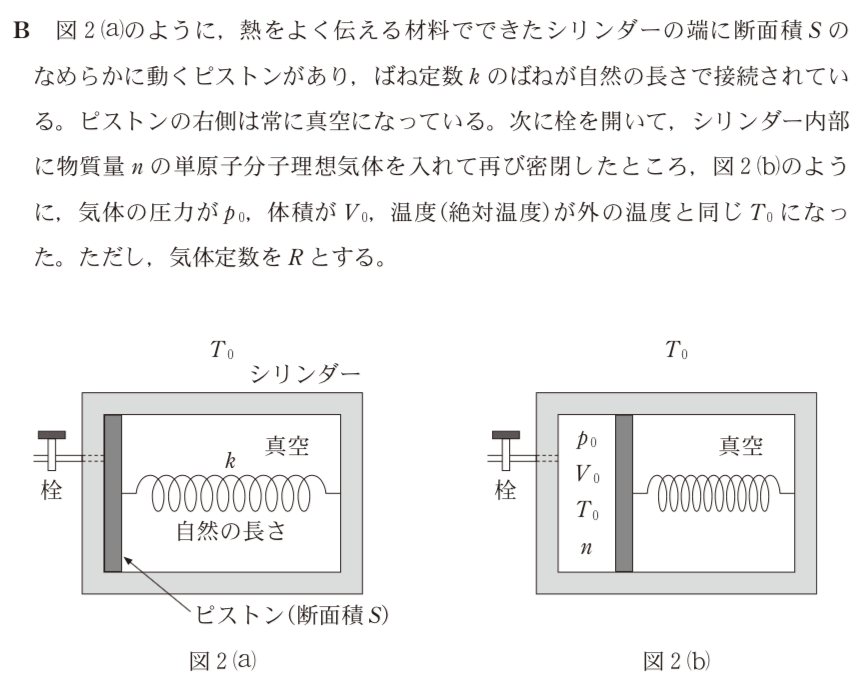 センター18物理第4問b ばねが付いたピストンと気体の状態変化 理科が好き Com